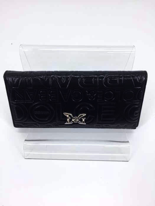 DOLCE&GABBANA(ドルチェアンドガッバーナ) ロゴ型押し レザー長財布 メンズ 財布・ケース