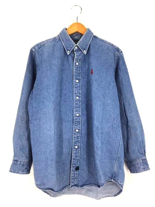 POLO COUNTRY RALPH LAUREN（ポロカントリーラルフローレン） ポニー刺繍 デニム 長袖ボタンダウンシャツ メンズ トップス