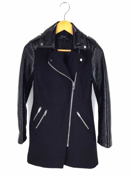 ZARA BASIC （ザラベーシック） フェイクレザー切替ロングコート レディース アウター