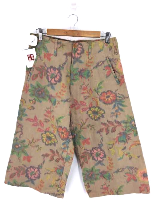 Ys YOHJI YAMAMOTO（ワイズ ヨウジヤマモト） フラワーペイント柄クロップドワイドパンツ レディース パンツ