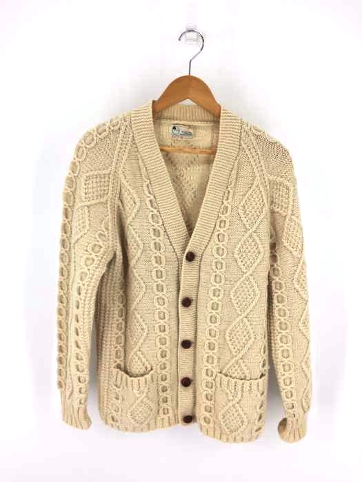 USED古着(ユーズドフルギ) hand knit ウール フィッシャーマンカーディガン メンズ トップス