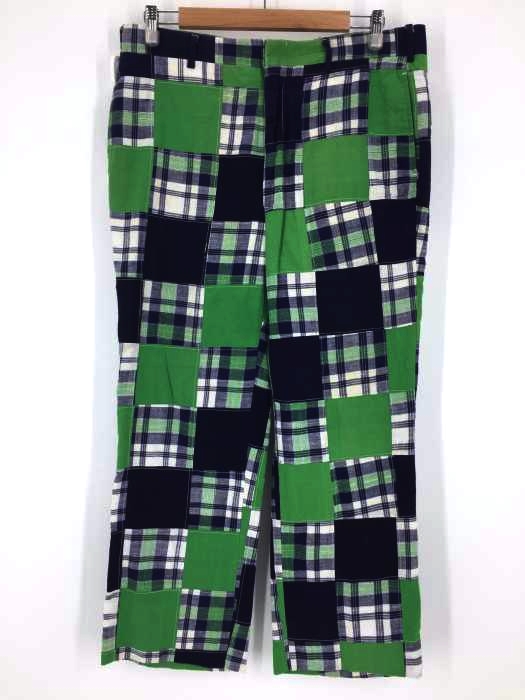 USED古着（ユーズドフルギ） BLEEDING MADRAS SCOVILLジップ パッチワークワイドテーパードパンツ メンズ パンツ