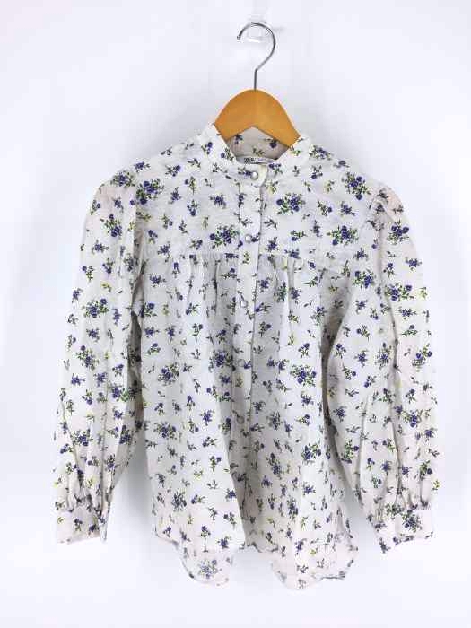 ZARA（ザラ） 花柄ノーカラーシャツ レディース トップス