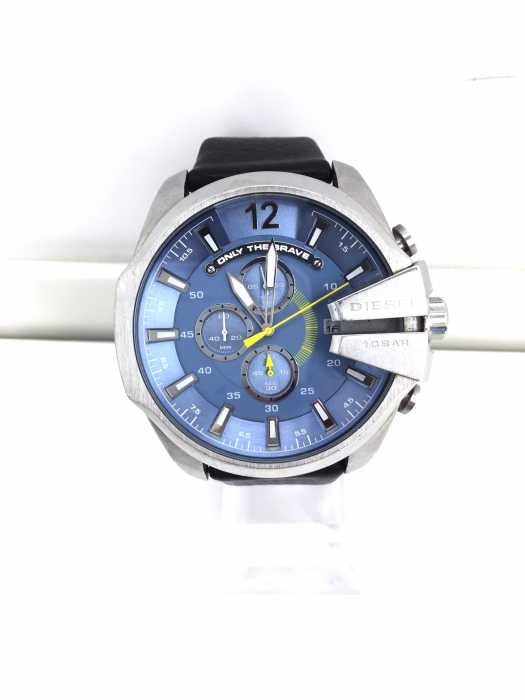 DIESEL （ディーゼル） TIMEFRAMES ブルーダイアル ブラウンレザーベルト メンズ 腕時計