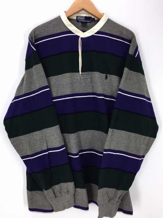 Polo by RALPH LAUREN （ポロバイラルフローレン） 90S MADE IN MALAYSIAボーダーヘンリーネック刺繍カットソー メンズ トップス