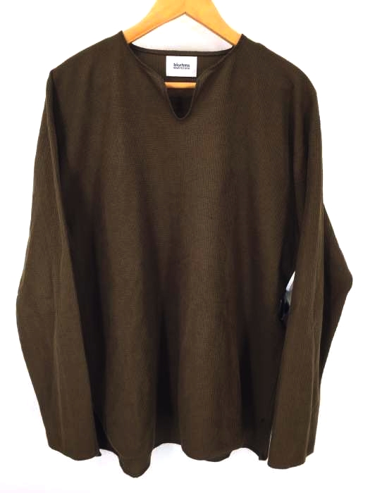 blurhms ROOTSTOCK（ブラームスルーツストックス） Rough & Smooth Thermal Over-Neck Loose Fit メンズ トップス