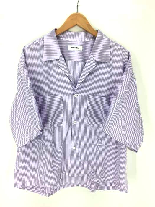 MONKEY TIME(モンキータイム) OX STRIPE CROPPED OPEN SHIRT クロップドシャツ メンズ トップス