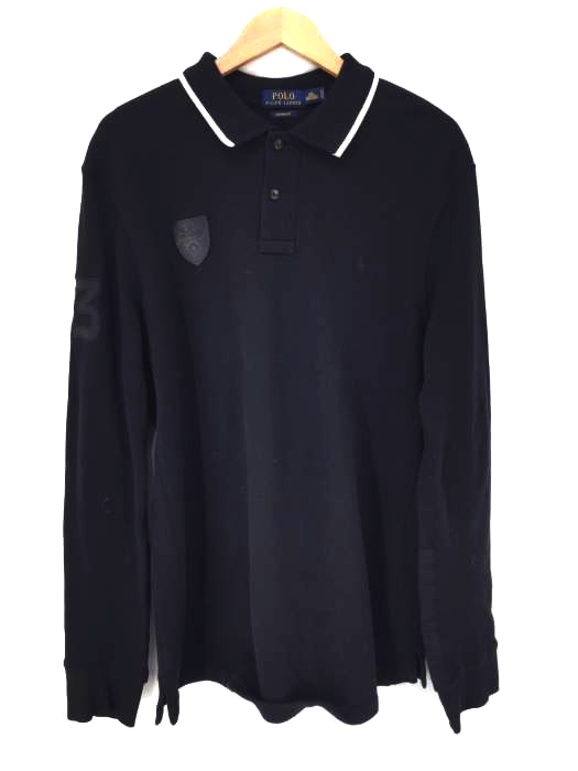 POLO RALPH LAUREN（ポロラルフローレン） CUSTOM FIT SUISSEレザーパッチ ラガーポロシャツ メンズ トップス