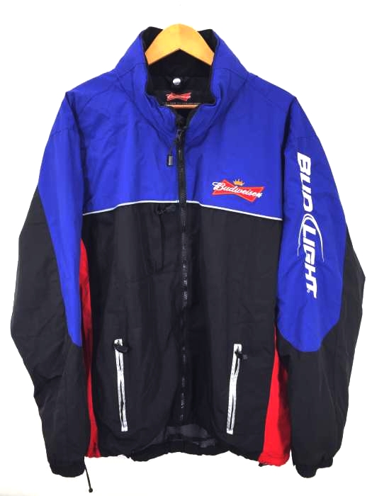 USED古着  （ユーズドフルギ） BUD LIGHT BUDWEISER ナイロンジャケット メンズ アウター