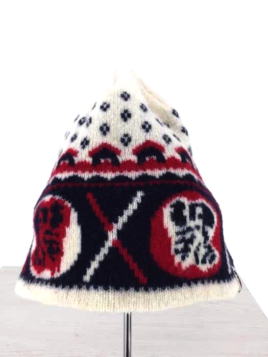 A BATHING APE（アベイシングエイプ） ジェネラルノルディック柄ウールビーニー 白赤 メンズ 帽子