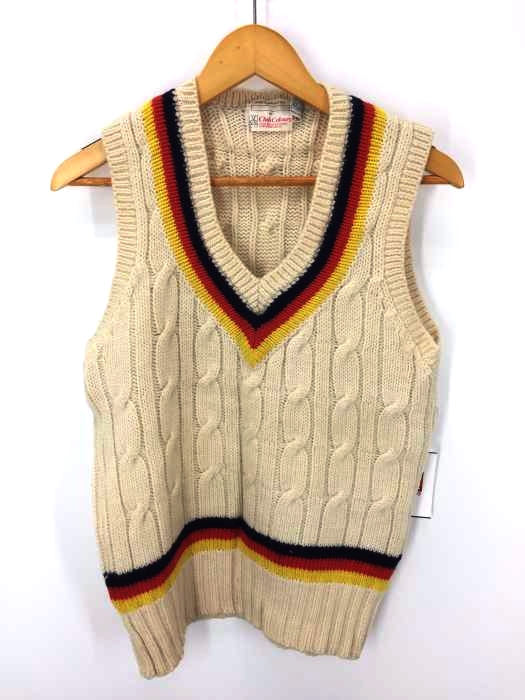 USED古着(ユーズドフルギ) Club Colours 英国製 ケーブル編み ニットベスト メンズ トップス