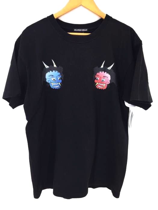 Delivery Hells(FLAGSTUFF)(デリバリーヘルズ フラッグスタッフ) ふう神雷神 地獄特急便 両面プリントTシャツ メンズ トップス