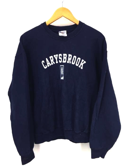 USED古着（ユーズドフルギ） JERZEESボディ CARYSBROOK 発砲プリントクルーネックスウェット メンズ トップス