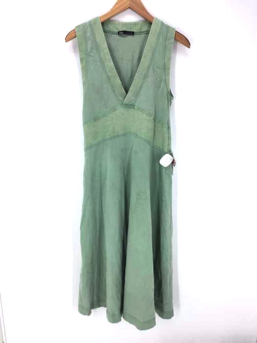 Zara ザラ コットンワンピース 素材違い アースカラー レディース ワンピース ブランド古着買取販売バズストア