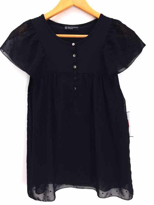 BEAUTY & YOUTH UNITED ARROWS(ビューティーアンドユースユナイテッドアローズ) フリル袖 ヘンリーネック ブラウス レディース トップス