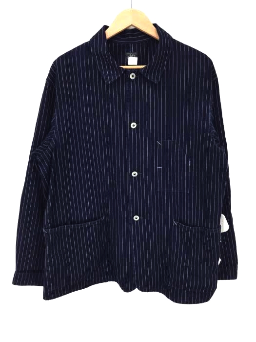 POST OVERALLS（ポストオーバーオールズ） 3 Pocket Jacket-R 3ポケットジャケット Gangster Stripe/Indigo メンズ アウター