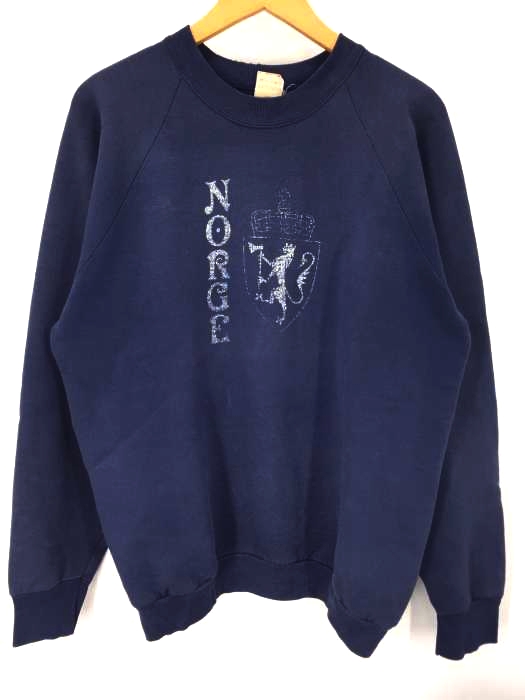 USED古着（ユーズドフルギ） USA製 FRUITOFTHELOOMボディ NORGE プリント クルーネック スウェット メンズ トップス