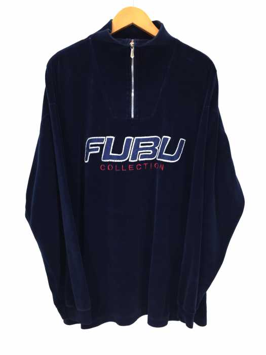 FUBU（フブ） 90S USA製 ハーフジップベロアプルオーバー メンズ トップス