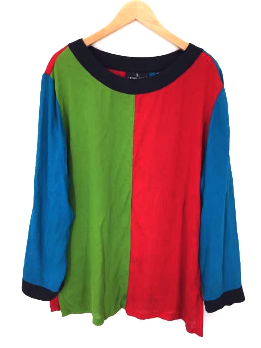 CAROLE LITTLE（キャロルリトル） マルチカラーシルクシフォン長袖Tシャツ レディース トップス