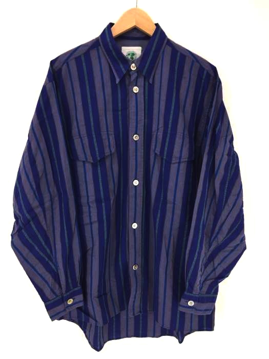 NIGEL CABOURN(ナイジェルケーボン) 旧タグ フラップ胸ポケット ストライプシャツ メンズ トップス