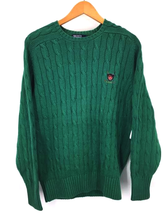 Polo by RALPH LAUREN（ポロバイラルフローレン） ゴルフ刺繍 ケーブルコットンニット メンズ トップス