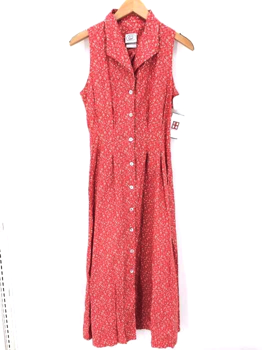 LAURA ASHLEY（ローラアシュレイ） 総花柄ノースリーブオープンカラーシャツワンピース レディース ワンピース