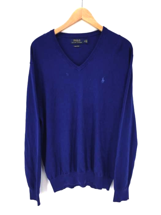 POLO RALPH LAUREN(ポロラルフローレン) ワンポイント刺繍vネックコットンニット メンズ トップス