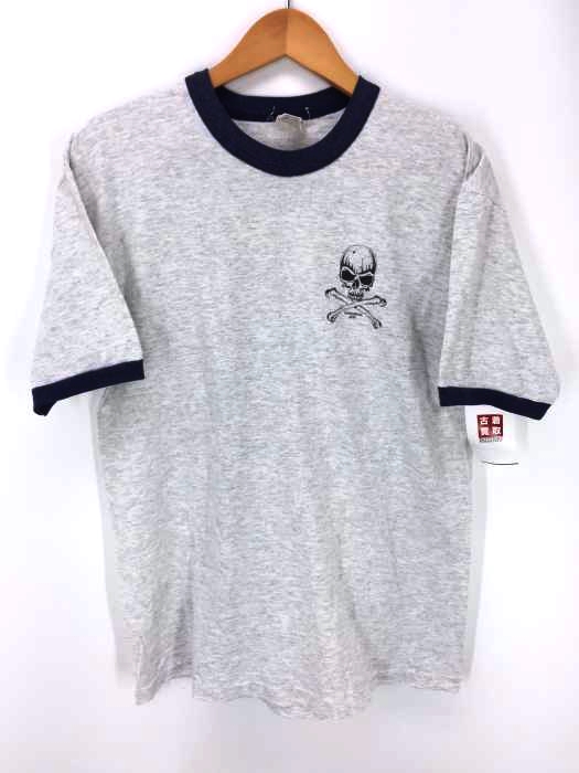 USED古着（ユーズドフルギ） USA製 FL Robinson スカルプリントリンガーTシャツ 霜降り メンズ トップス
