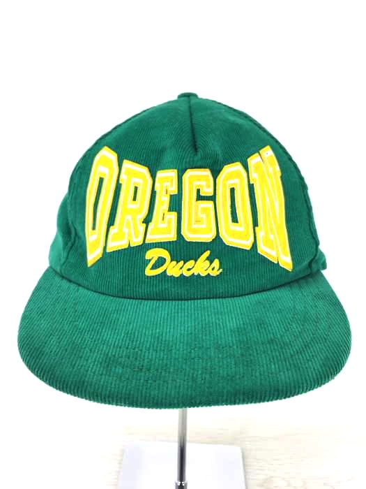 USED古着（ユーズドフルギ） USA製 OREGON Ducks 発泡プリントコーデュロイ6パネルキャップ メンズ 帽子