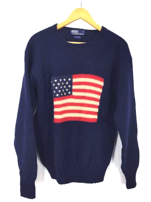 Polo by RALPH LAUREN（ポロバイラルフローレン） 星条旗 ウールクルーネックニット メンズ トップス
