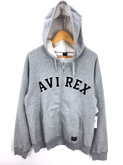 AVIREX（アヴィレックス） L/S ZIP SWEAT PARKA LOGO ロゴ ジップアップ スウェットパーカー メンズ トップス