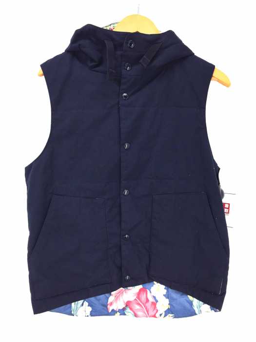 Engineered Garments （エンジニアードガーメンツ） QT Vest - Printed Microfiber Navy Hawaiian　ダウンベスト メンズ アウター