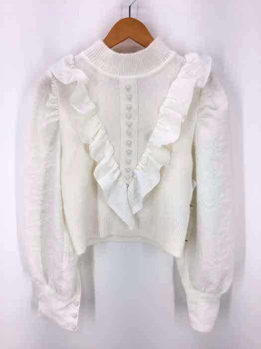 ZARA（ザラ） フリルダミーフロントボタン切り替えし袖ニット レディース トップス