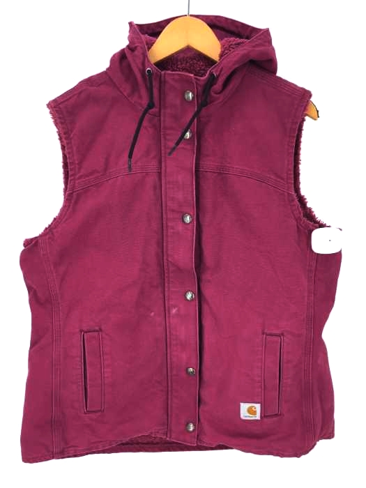 Carhartt（カーハート） フード付き ボアライナー ダック地ベスト ユニセックス レディース アウター