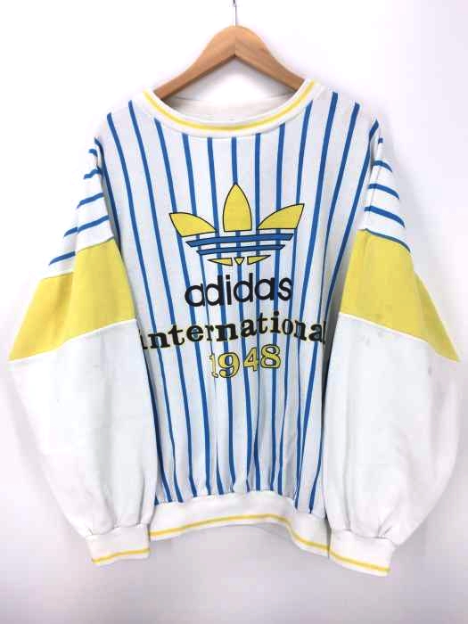 adidas Originals（アディダスオリジナルス） トレフォイルロゴ ストライプクルーネックスウェット メンズ トップス