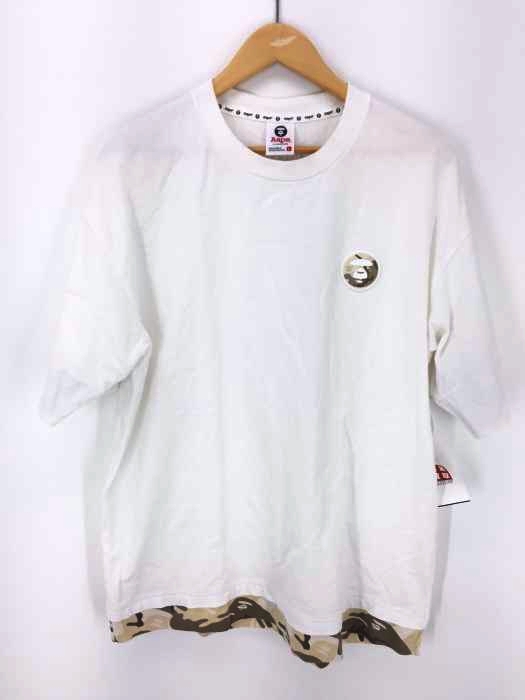 AAPE BY A BATHING APE（エーエイプバイアベイシングエイプ） Camo Hem Tee カモ柄レイヤード メンズ トップス