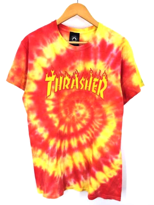 THRASHER(スラッシャー) フレイムロゴ タイダイ染めTシャツ メンズ トップス