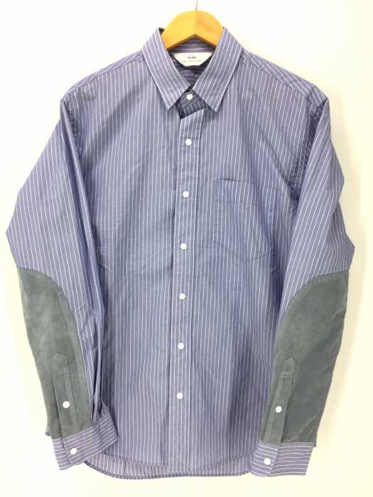 soe shirts(ソーイシャツ) ストライプ柄スナップボタンシャツ エルボーパッチ メンズ トップス
