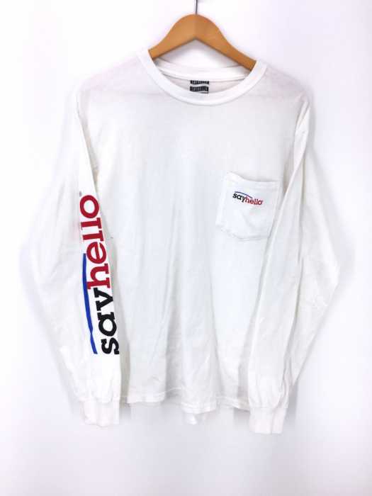 SAYHELLO(セイハロー) 袖プリントロングTシャツ 胸ポケ メンズ トップス