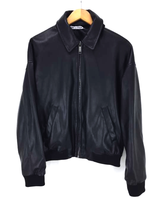 ZARA(ザラ) フェイクレザー ジップアップジャケット メンズ アウター