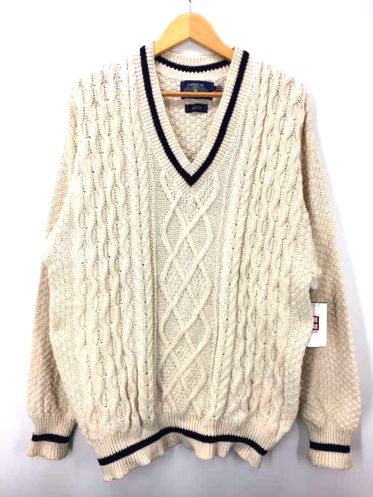 USED古着（ユーズドフルギ） USA製 AMERICAN CREATIONS チルデンニット コットンセーター メンズ トップス