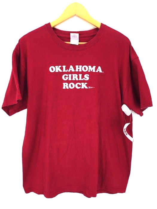 USED古着  （ユーズドフルギ） GILDAN OKURAHOMA GIRLS ROCK Tシャツ メンズ トップス