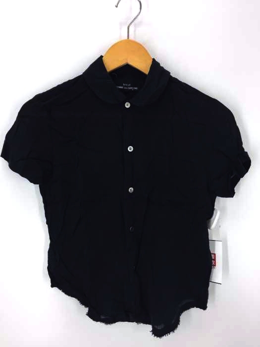 tricot COMME des GARCONS（トリココムデギャルソン） 裾カットオフ加工 丸襟半袖シャツ レディース トップス