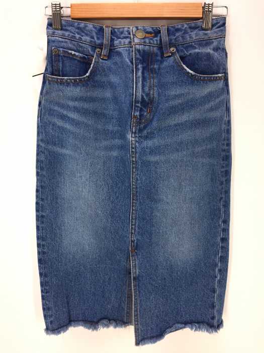 AZUL by moussy（アズールバイマウジー） ミディ丈フロントスリットデニムスカート レディース スカート