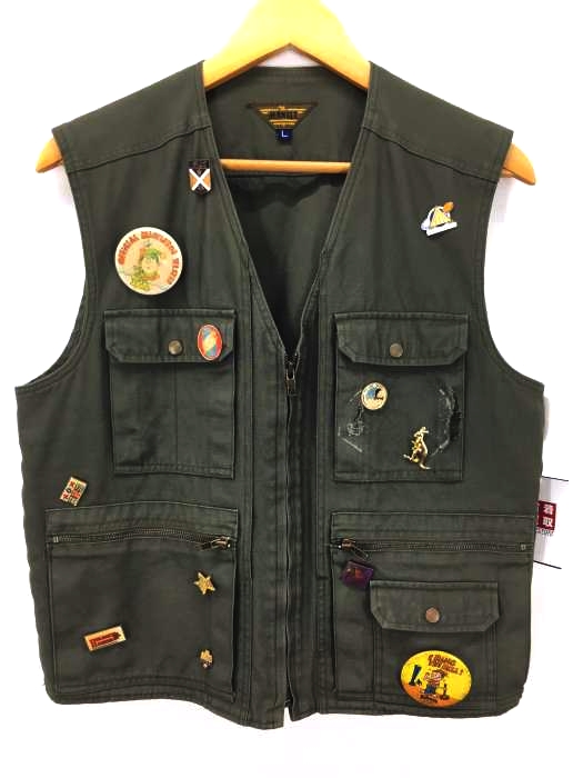 USED古着（ユーズドフルギ） jeansly ピンズ付きハンティングベスト メンズ アウター