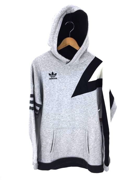 adidas Originals(アディダスオリジナルス) 素材切替ロゴ刺繍プルオーバーパーカー メンズ トップス