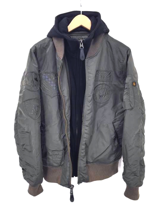 ALPHA INDUSTRIES(アルファインダストリーズ) UNICOLR PATCH レイヤードデザインMA-1 メンズ アウター