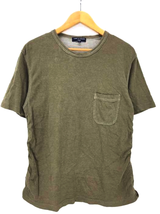 COMME des GARCONS HOMME（コムデギャルソンオム） AD2014 カラーステッチ裾フレア ポケットTシャツ メンズ トップス