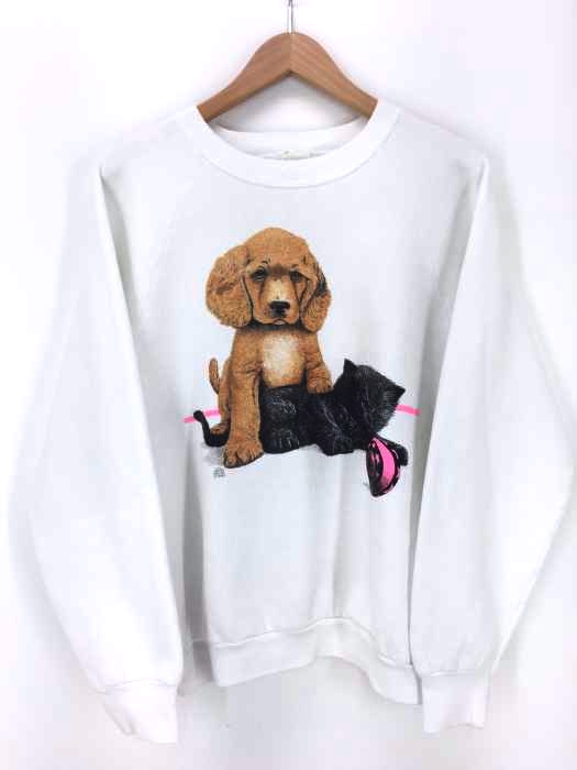 USED古着（ユーズドフルギ） USA製 LSJスポーツウェア FRUIT OF THE LOOM ボディー ラグランスウェット メンズ トップス