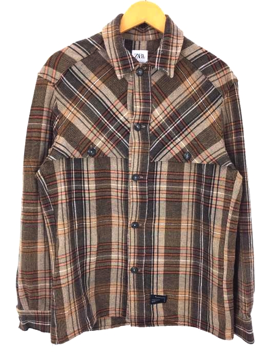 ZARA（ザラ） RELAXED FIT TEXTURED CHECK OVERSHIRT メンズ トップス